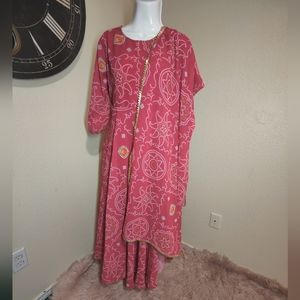 NWOT* Indian Kurti  With Pant Dupatta | Printed Rayon Readymade Kurtis Kurta